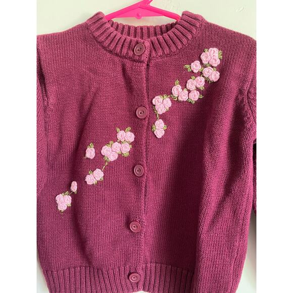 Girls Y2K H&M 4-5Y Rose Embroidered Cardigan - Picture 4 of 4